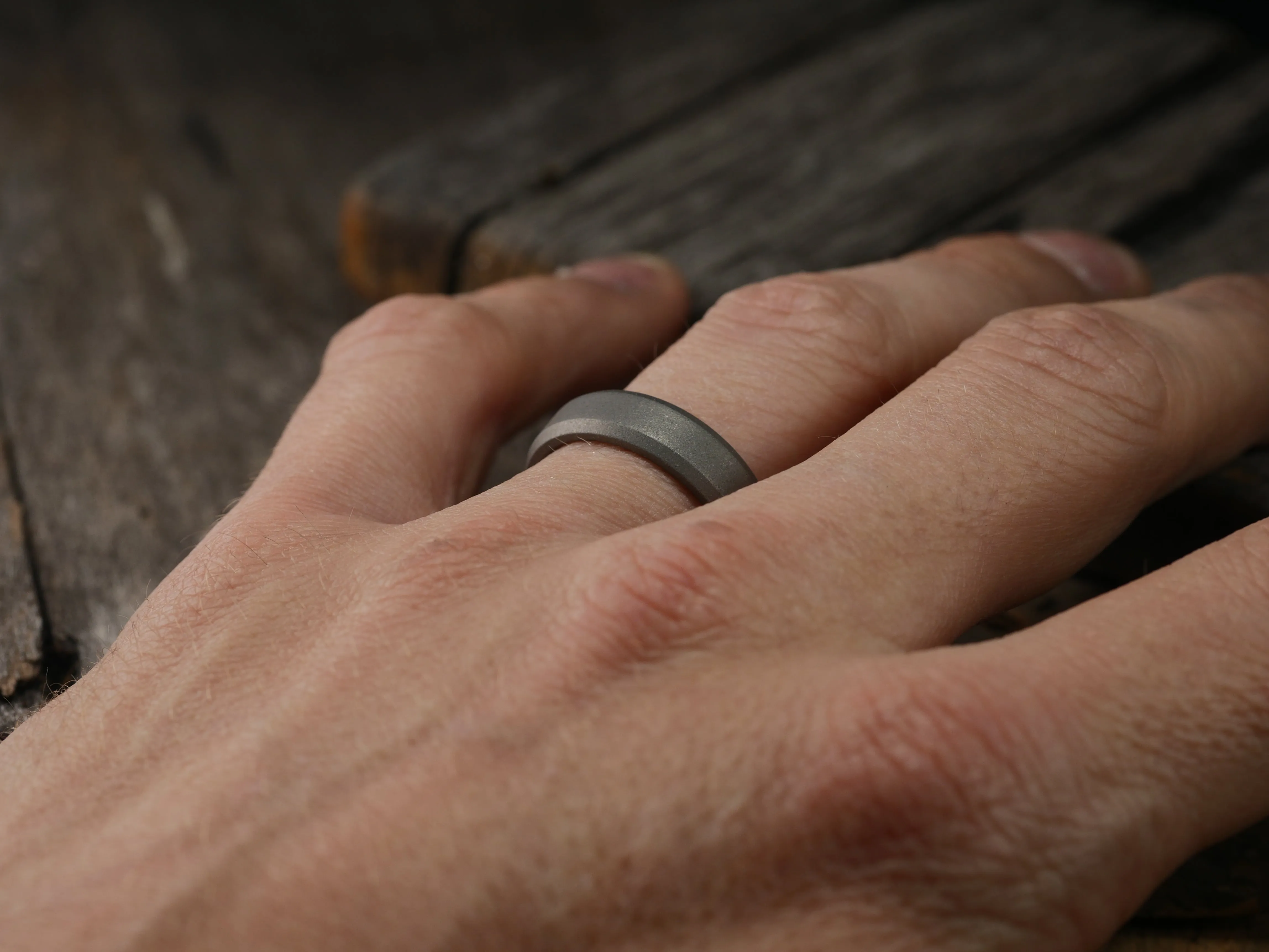 Singularity - Stonewashed Titanium Ring