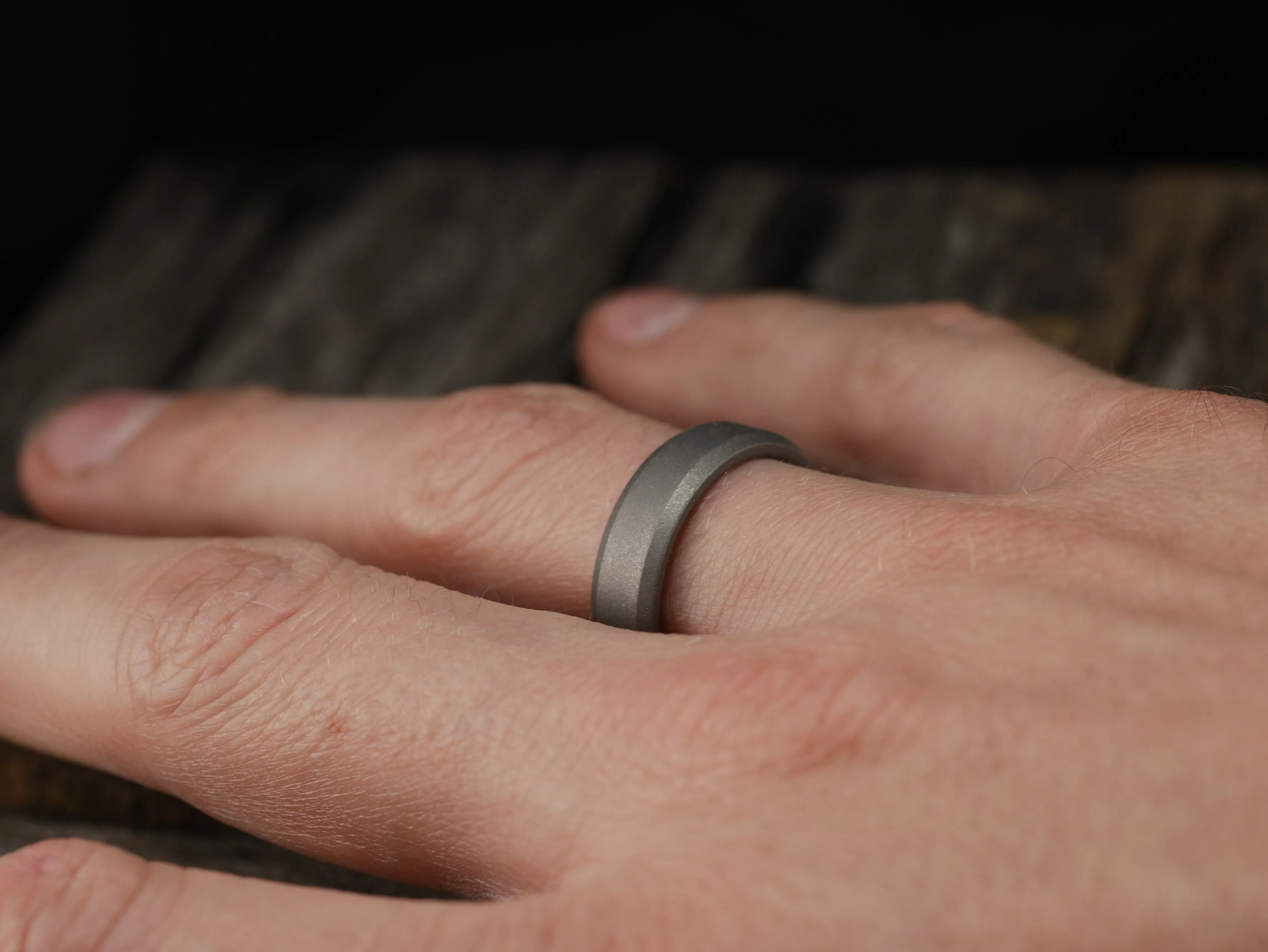 Singularity - Stonewashed Titanium Ring