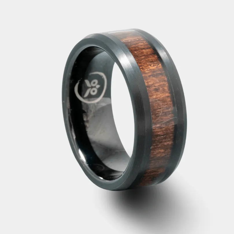 Skyler - Ebony Wood Men's Tungsten Ring