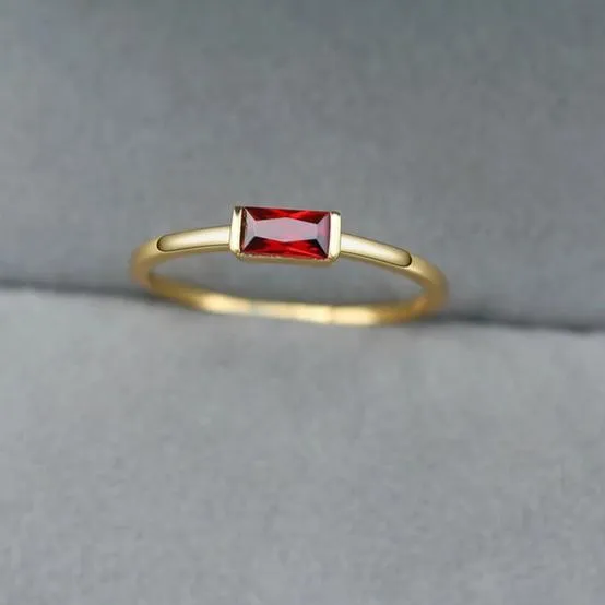 Small Aquamarine Gemstone Ring 925 Silver 14K Yellow Gold Womens Wedding Jewelry