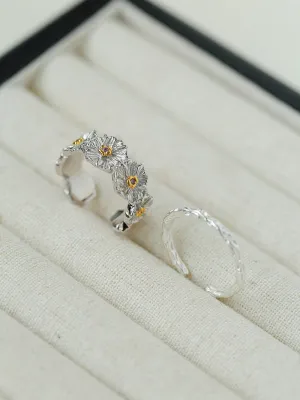 Small Daisy Adjustable Ring Sets