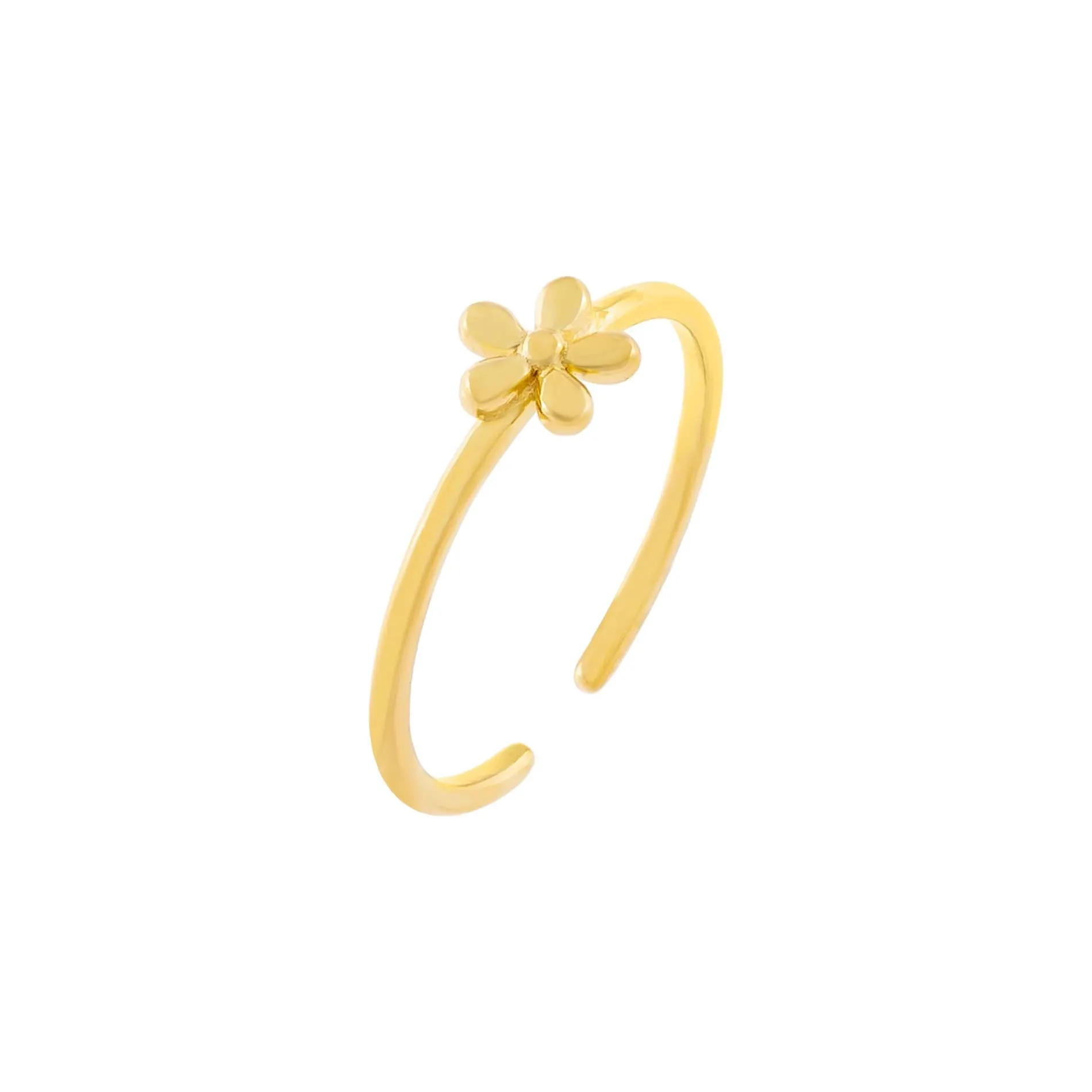 Solid Flower Adjustable Ring