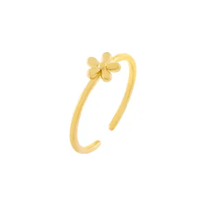 Solid Flower Adjustable Ring