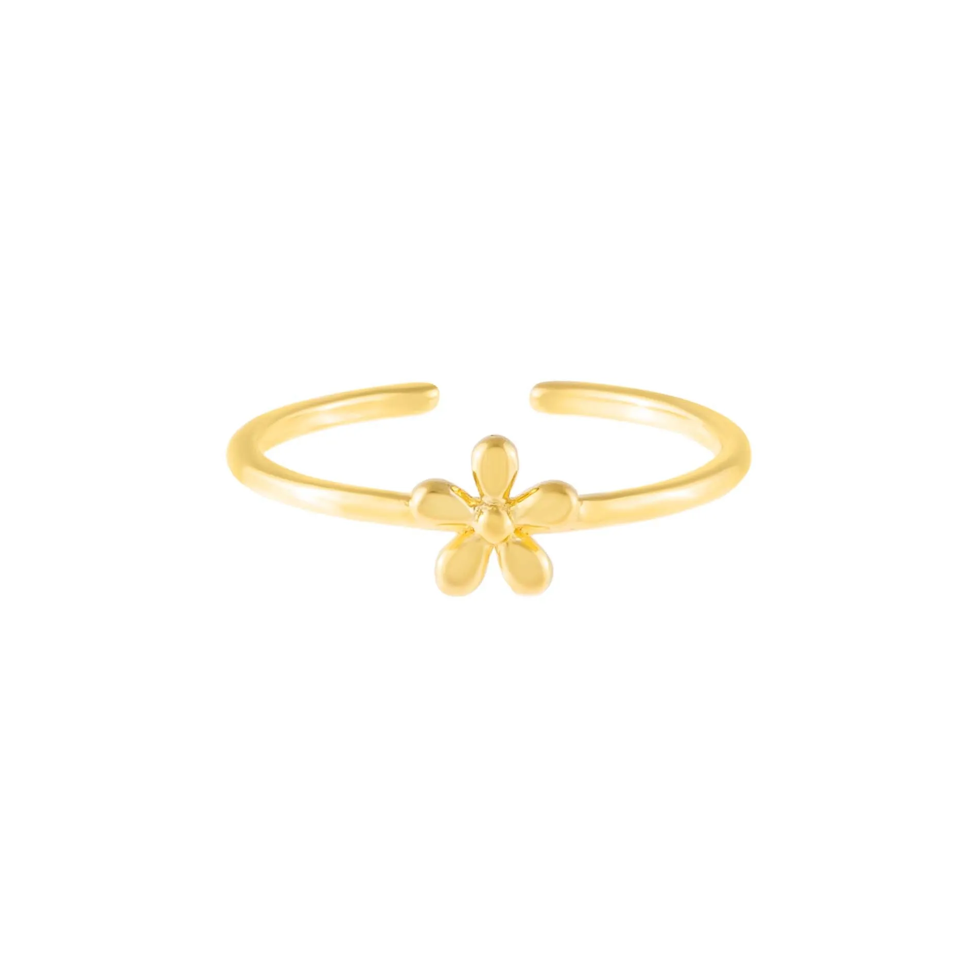 Solid Flower Adjustable Ring
