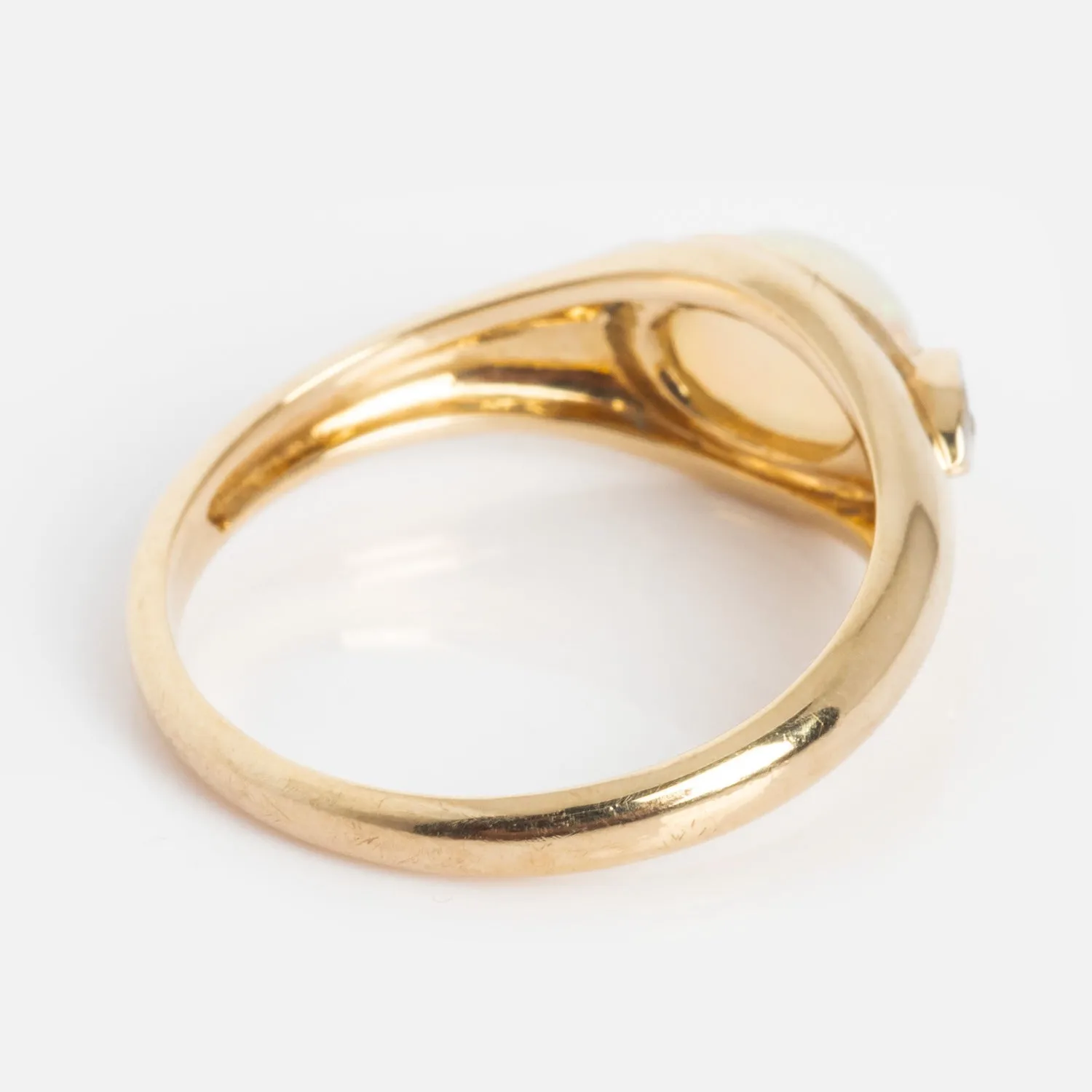 Solid Gold Crystal Ball Opal Ring