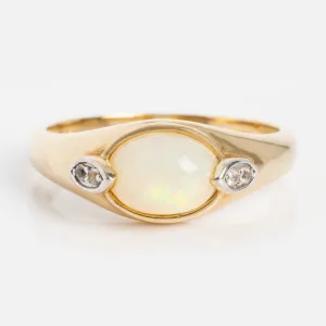 Solid Gold Crystal Ball Opal Ring