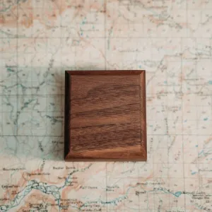 Solid Walnut Square Wooden Ring Box