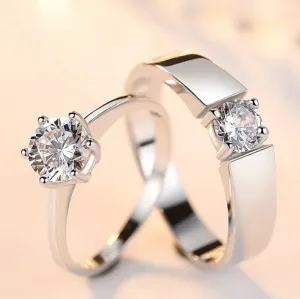 Sparkling CZ Wedding Rings Set