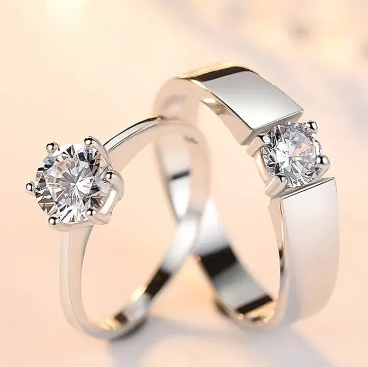 Sparkling CZ Wedding Rings Set