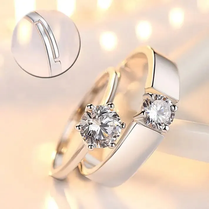 Sparkling CZ Wedding Rings Set