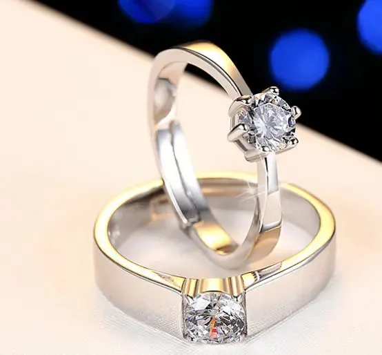 Sparkling CZ Wedding Rings Set