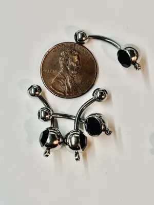 Sparkly Black Belly Rings Ready for Charms