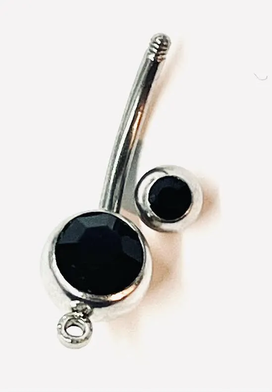 Sparkly Black Belly Rings Ready for Charms