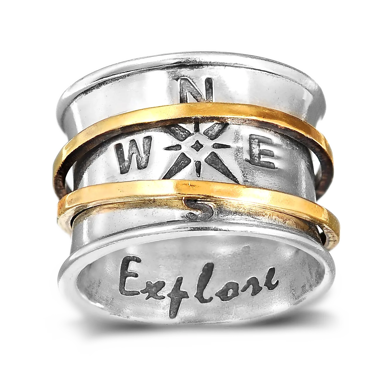 Spinner Compass Ring Sterling Silver