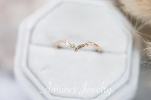 Stackable engagement wedding band, diamonds band.