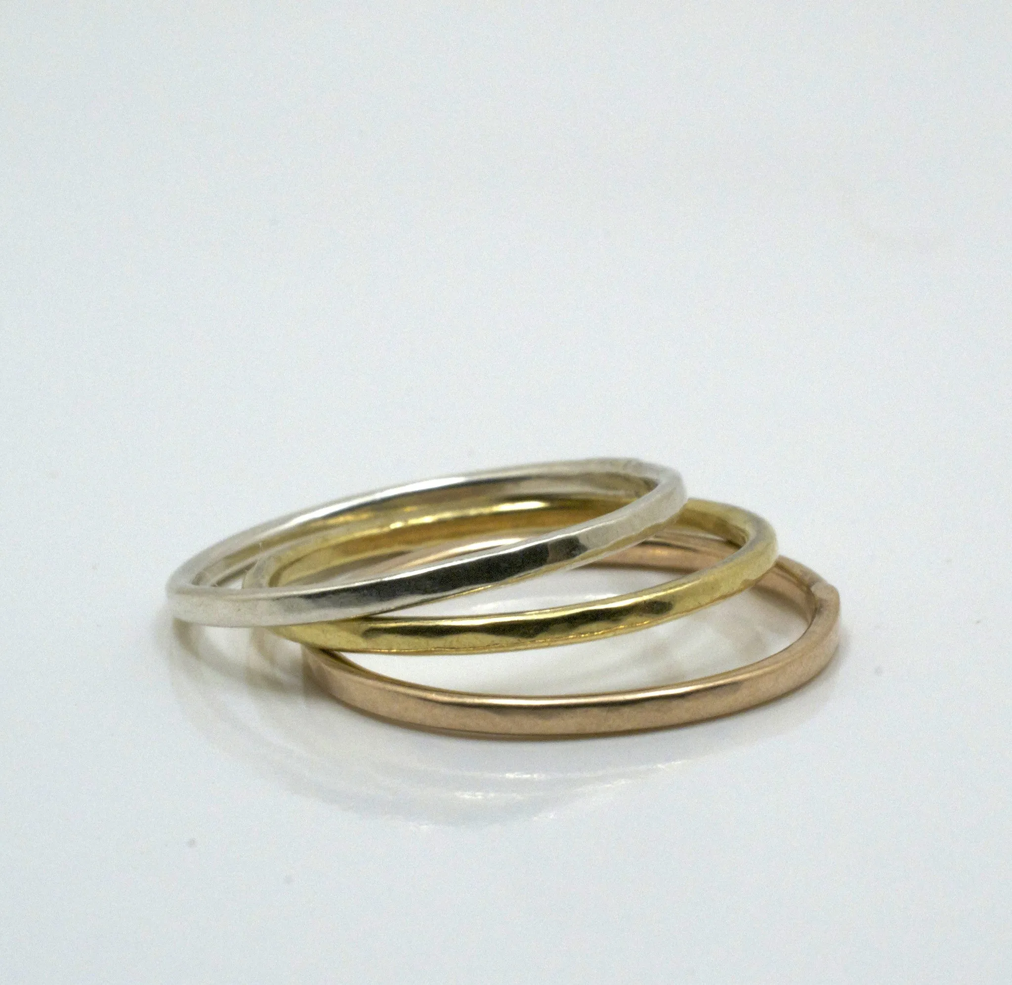 Stackable Hammered Wire Rings