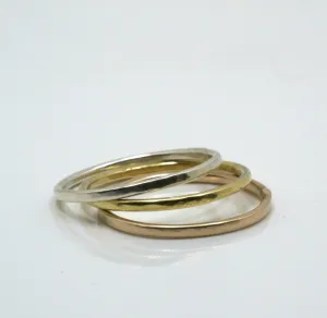 Stackable Hammered Wire Rings
