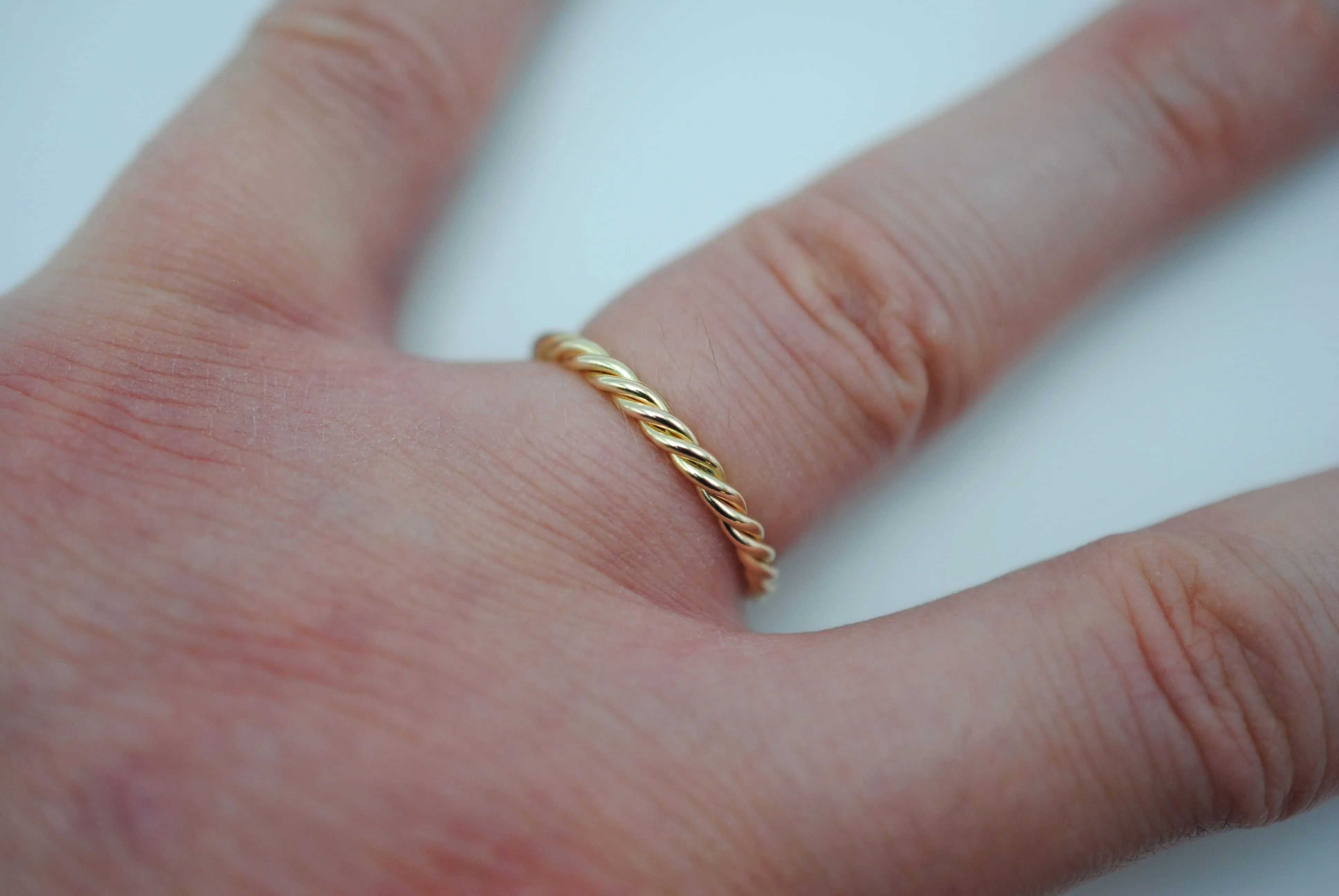 Stacking Ring: Rope and Yellow Gold