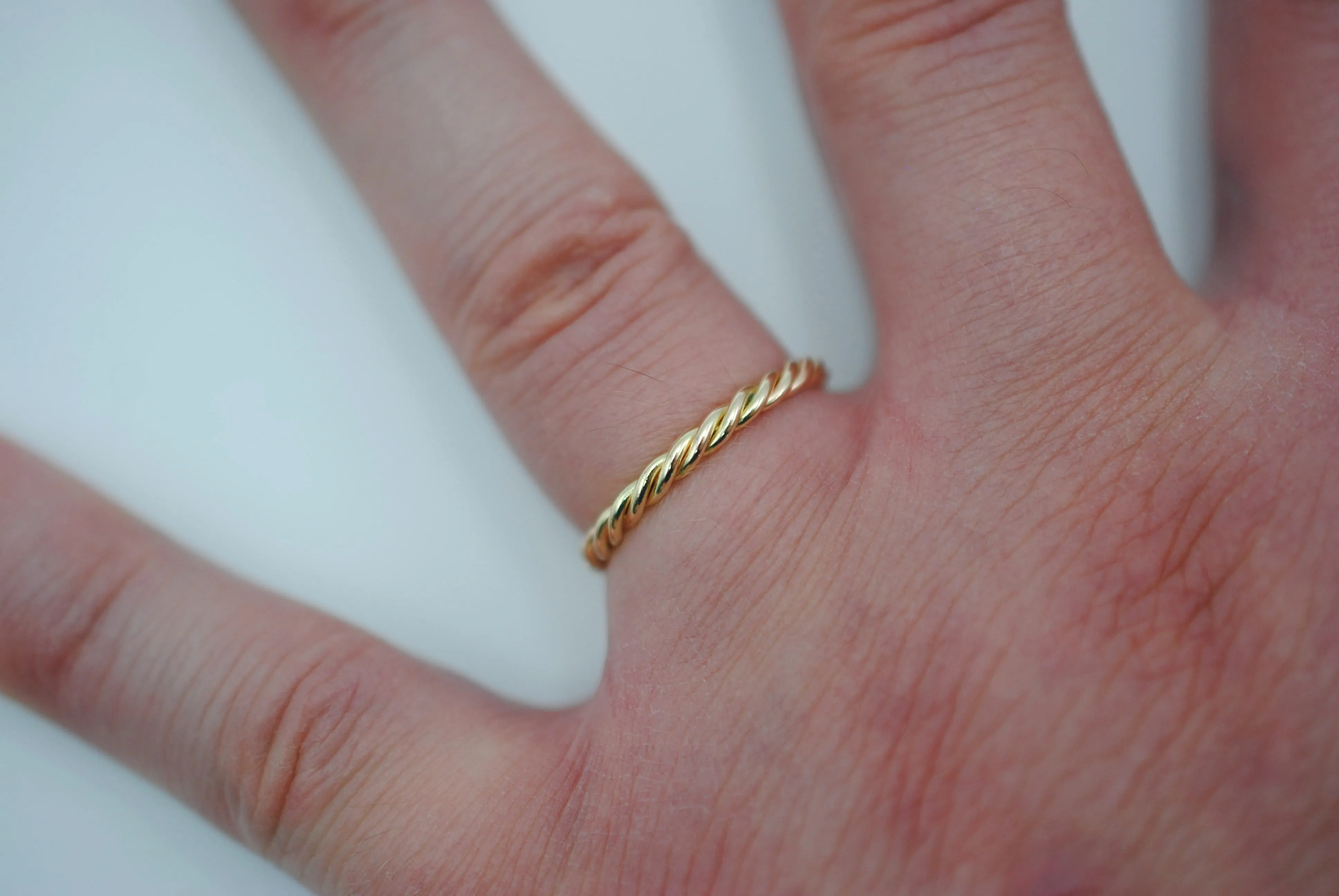 Stacking Ring: Rope and Yellow Gold