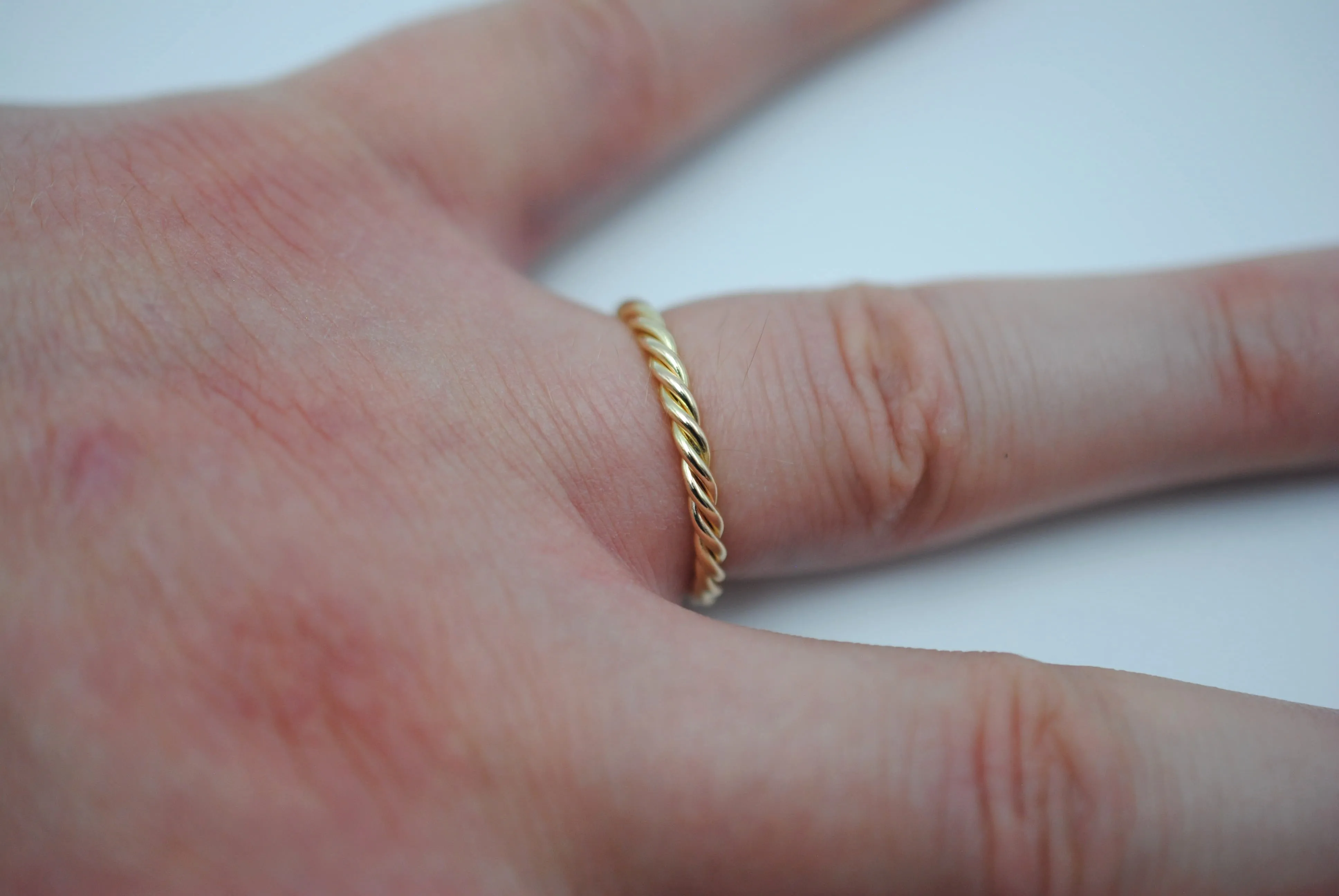 Stacking Ring: Rope and Yellow Gold
