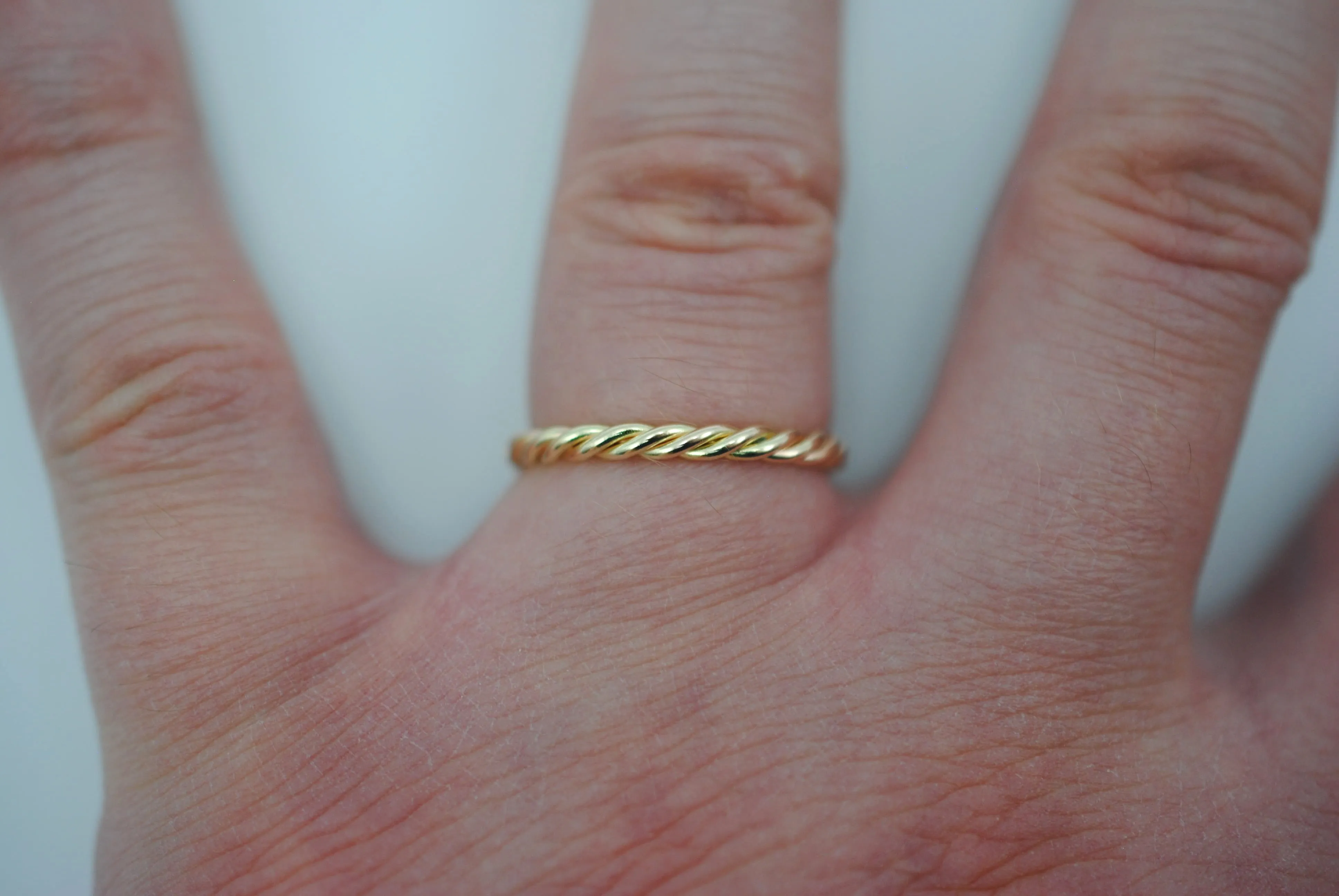 Stacking Ring: Rope and Yellow Gold