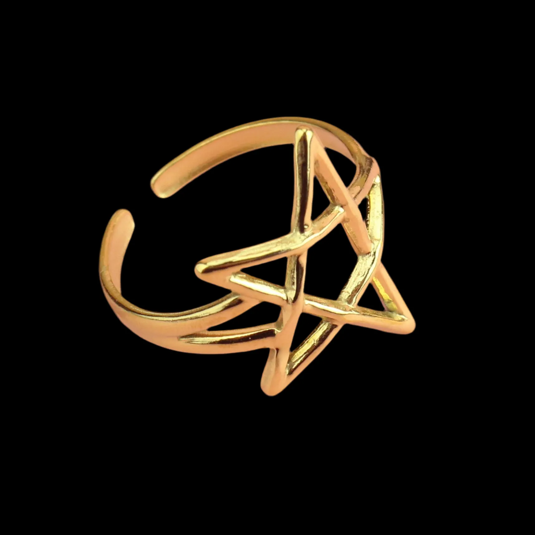Star Adjustable Ring Gold Plated AR51
