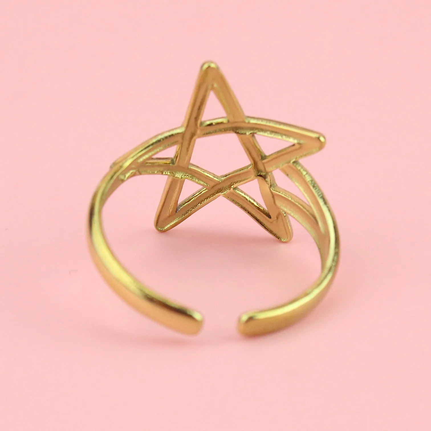 Star Adjustable Ring Gold Plated AR51