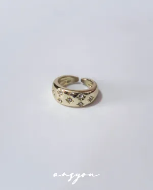 Starlit Bloom Wide Ring