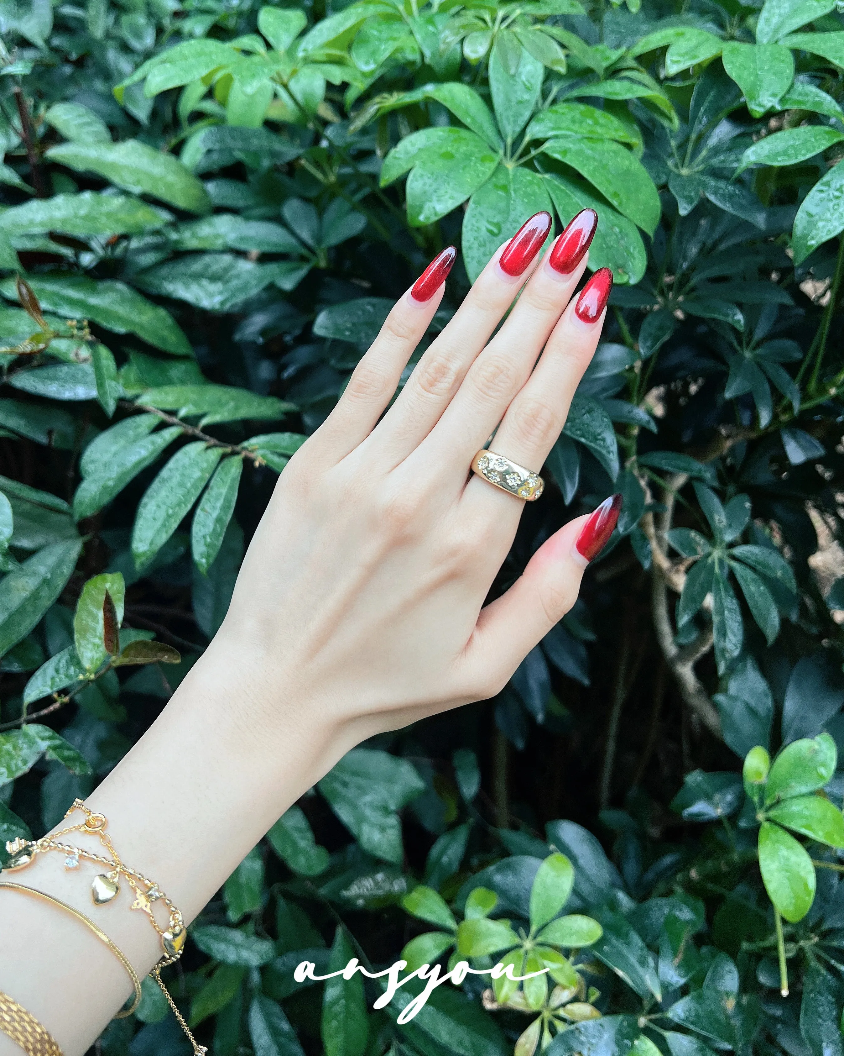 Starlit Bloom Wide Ring