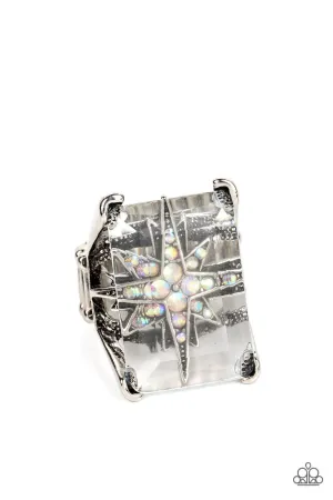 Starry Serenity - Multi - Iridescent Rhinestone Compass Rose Paparazzi Ring