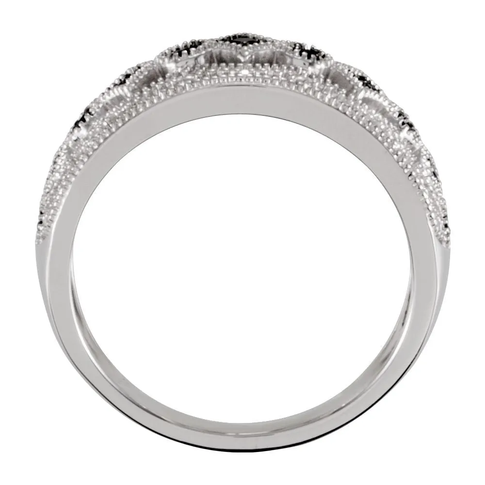 Sterling Silver Black Spinel Ring Size 7