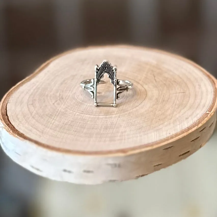 Sterling Silver Cathedral Rings - One Size