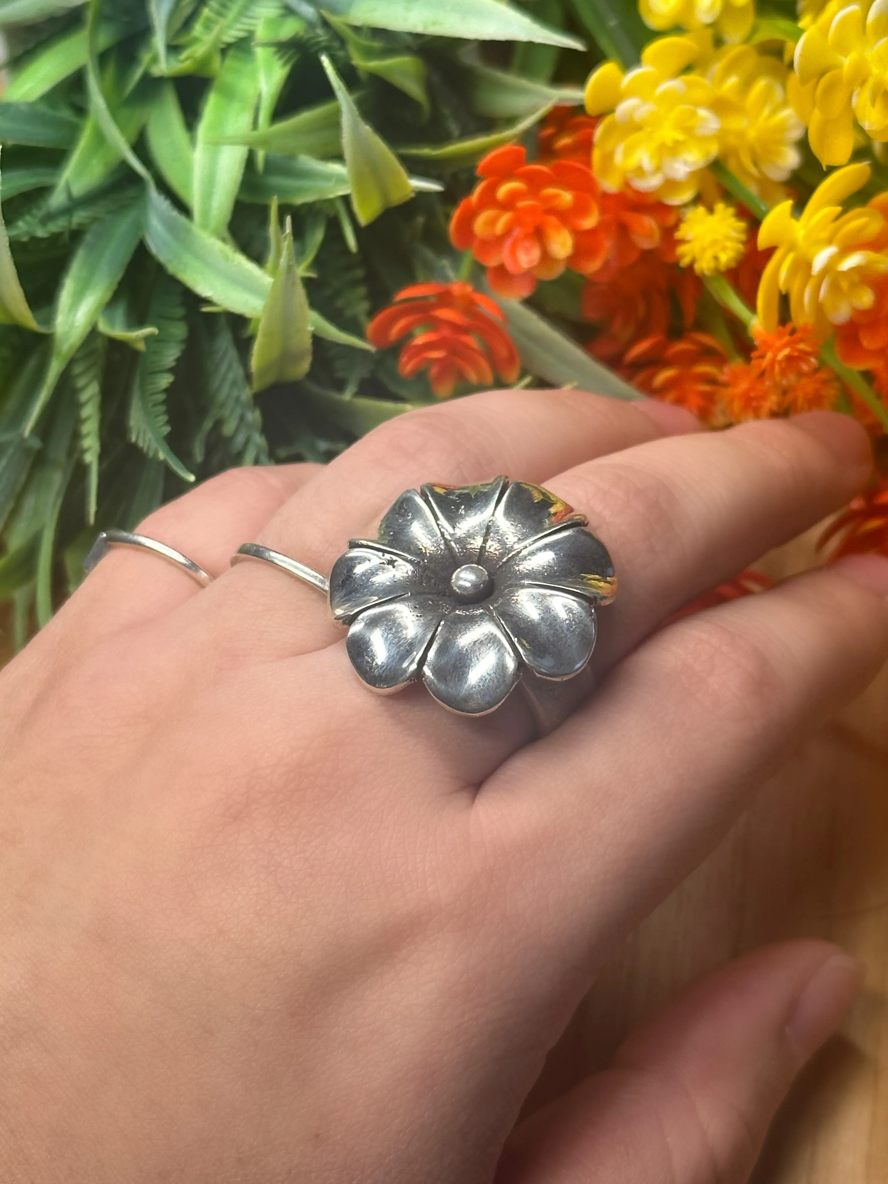 Sterling Silver Flower Ring