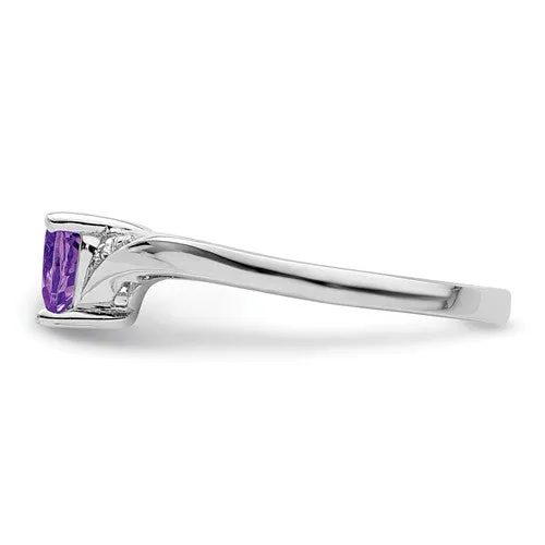 Sterling Silver Gemstone Heart and Diamond Rings
