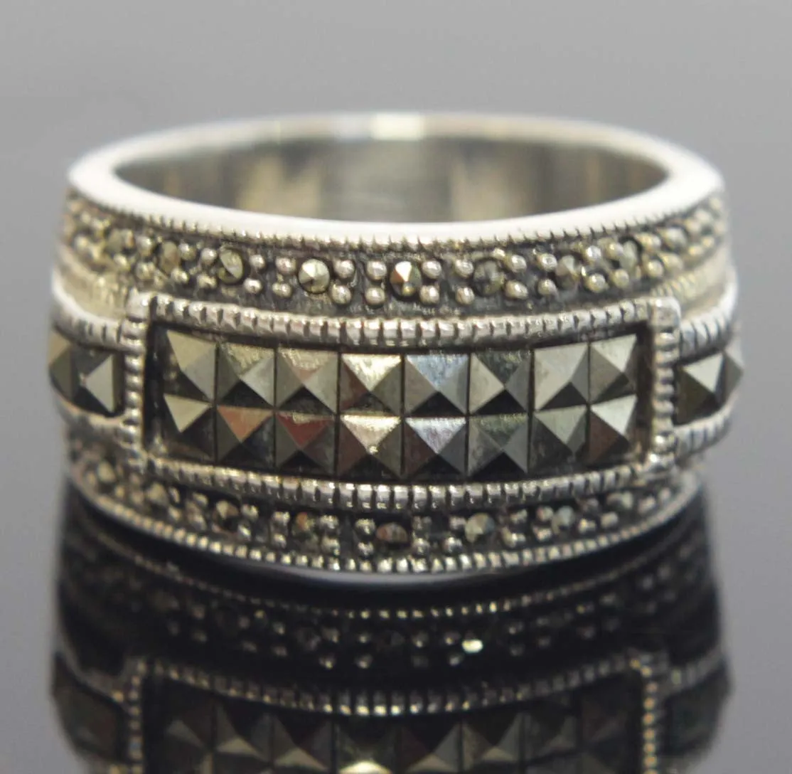 Sterling Silver Marcasite Size 7.5