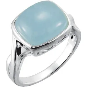 Sterling Silver Milky Aquamarine Ring