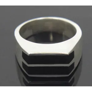Sterling Silver Onyx Ring Size 11.5