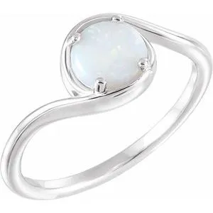 Sterling Silver Opal Bypass Ring