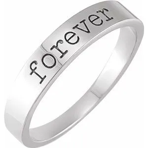Sterling Silver "Forever" Stackable Ring Size 7