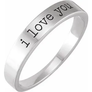 Sterling Silver "I Love You" Stackable Ring Size 6