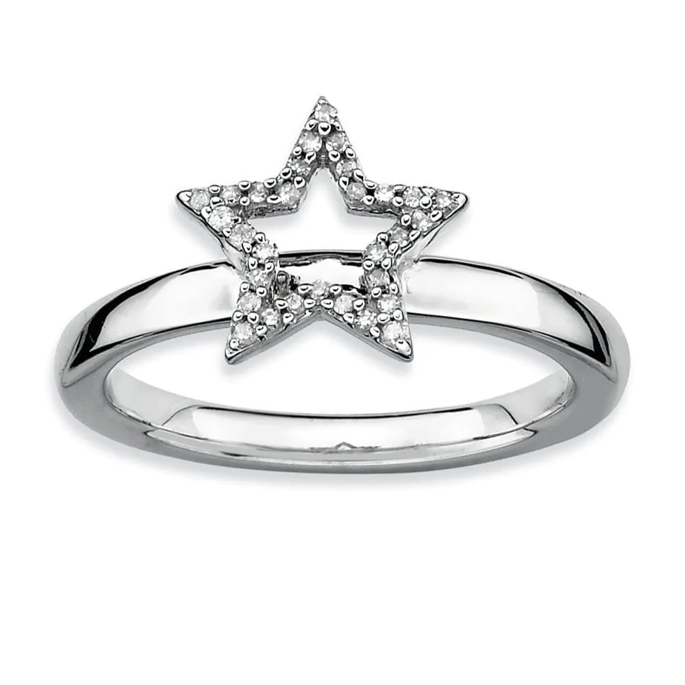 Sterling Silver Stackable Expressions Diamond Ring