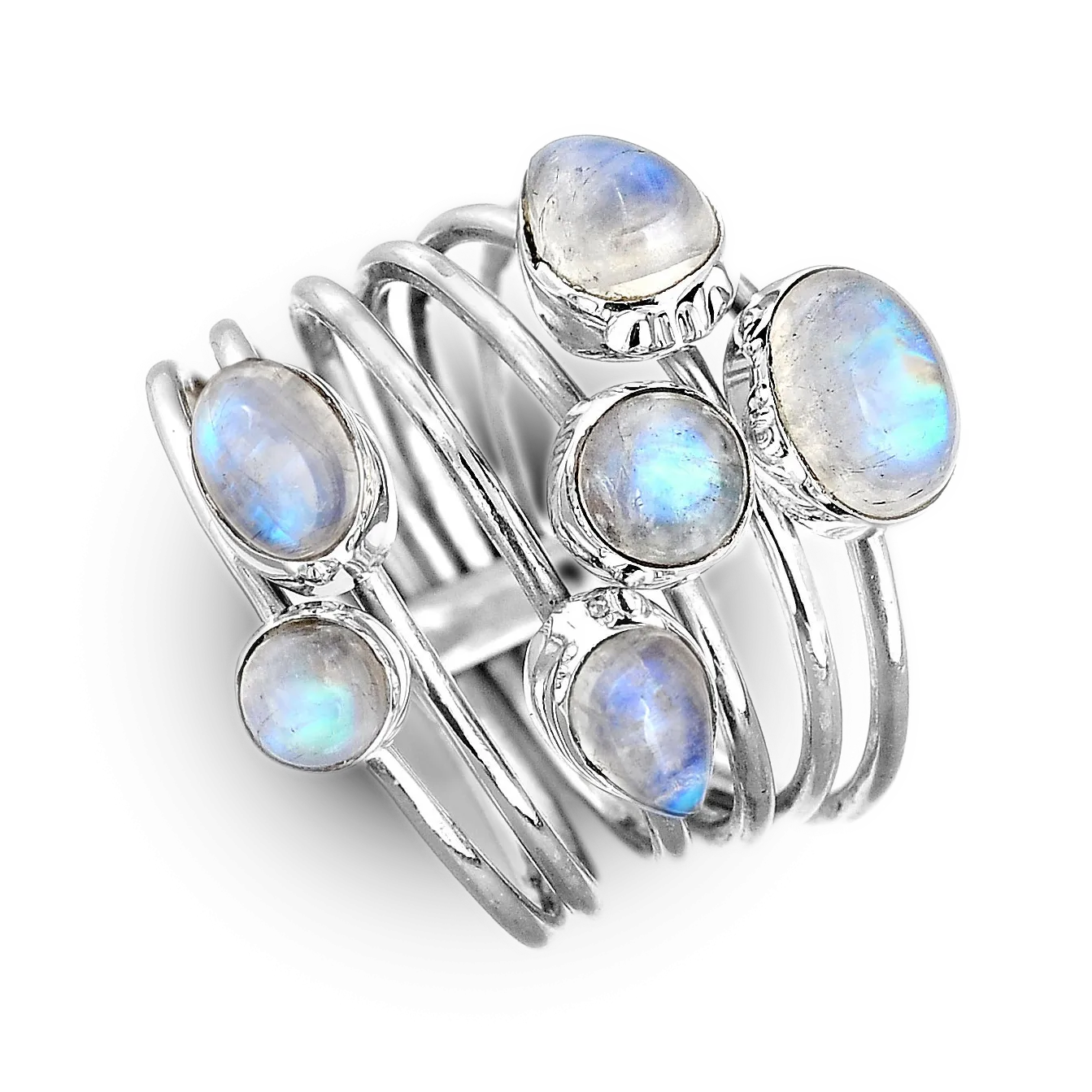 Sterling Silver Stacking Moonstone Ring