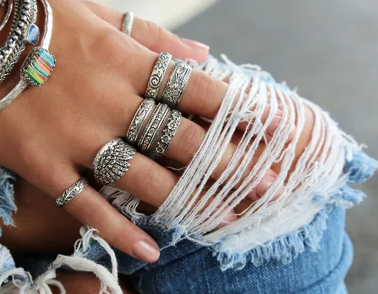 Sterling Silver Stacking Rings ADJUSTABLE Open-Ended Ring