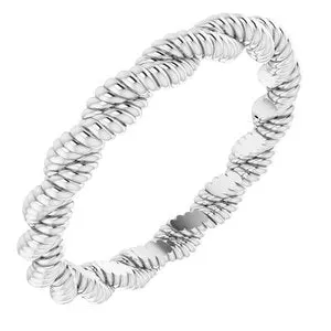 Sterling Silver Twisted Rope Band Size 5.5