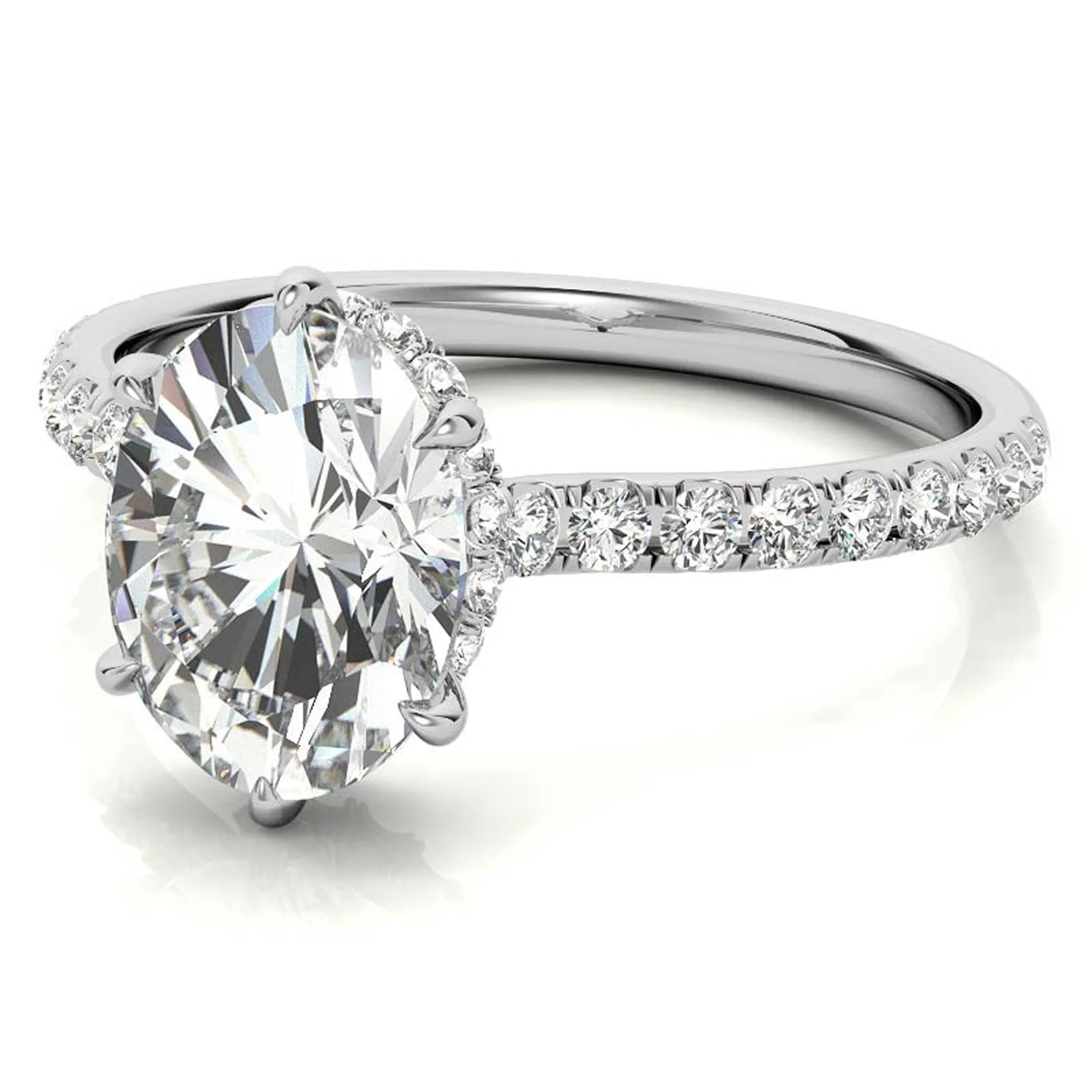 Stunning Adjustable Stackable Oval Ring - Sterling Silver with Elegant White Gold Plating