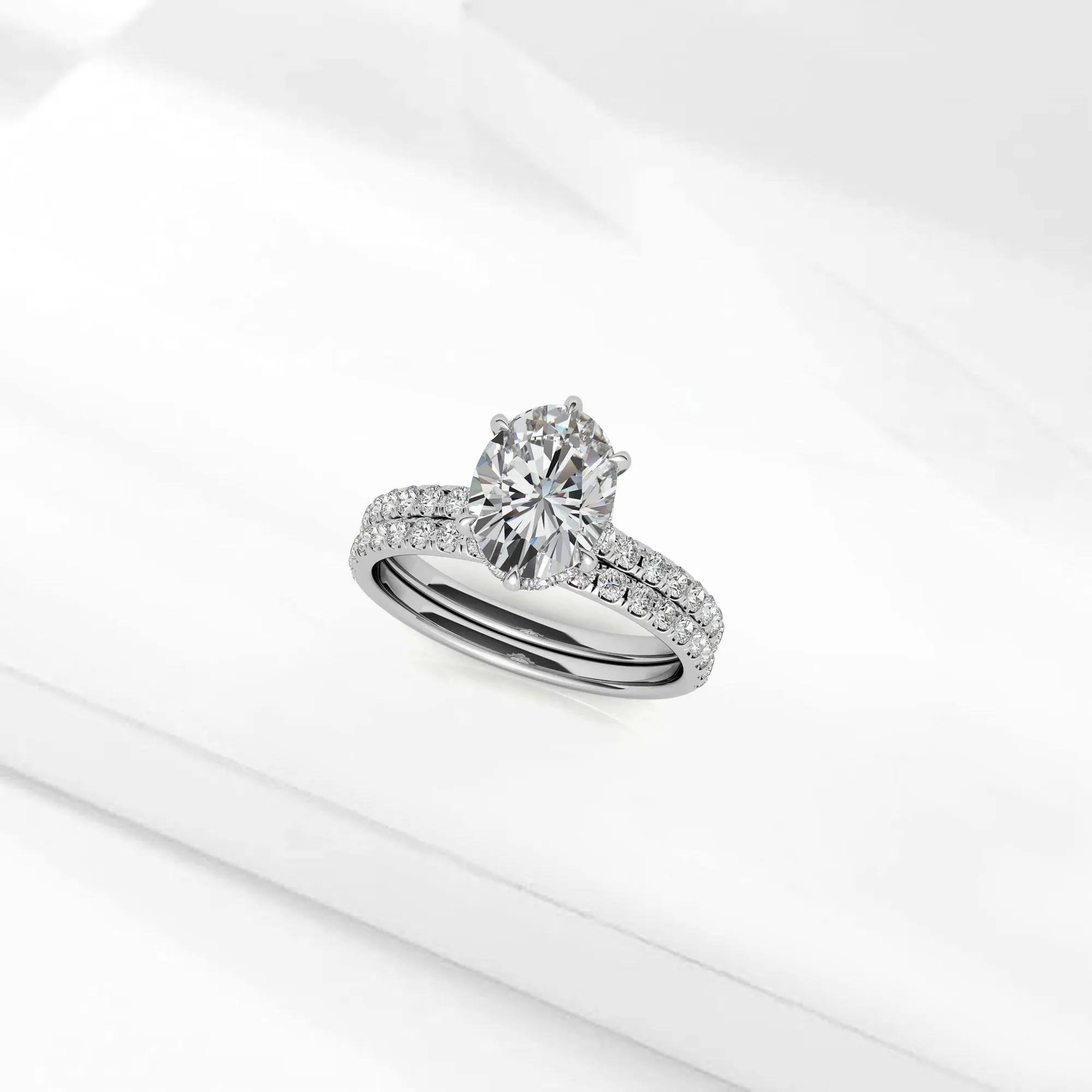 Stunning Adjustable Stackable Oval Ring - Sterling Silver with Elegant White Gold Plating