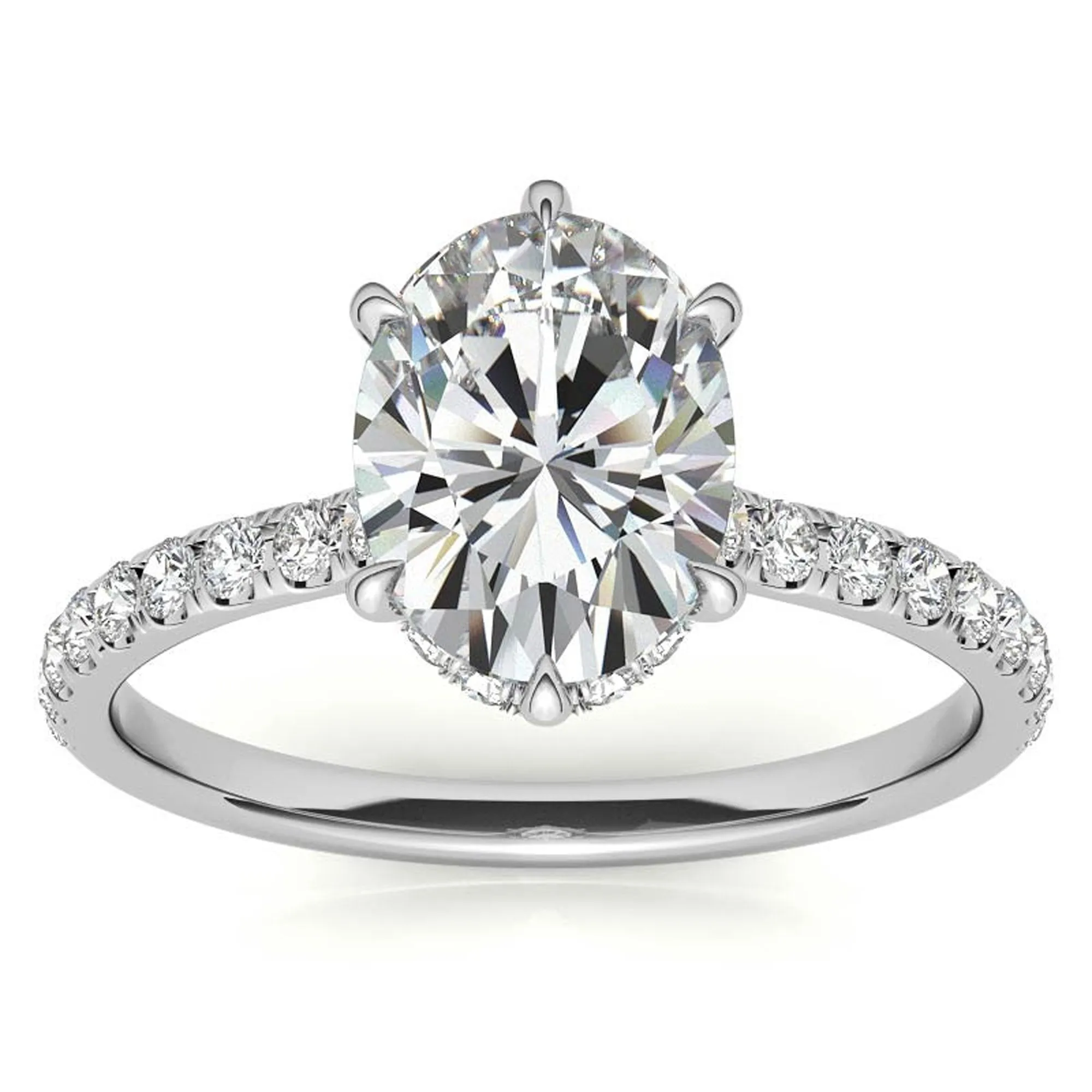 Stunning Adjustable Stackable Oval Ring - Sterling Silver with Elegant White Gold Plating