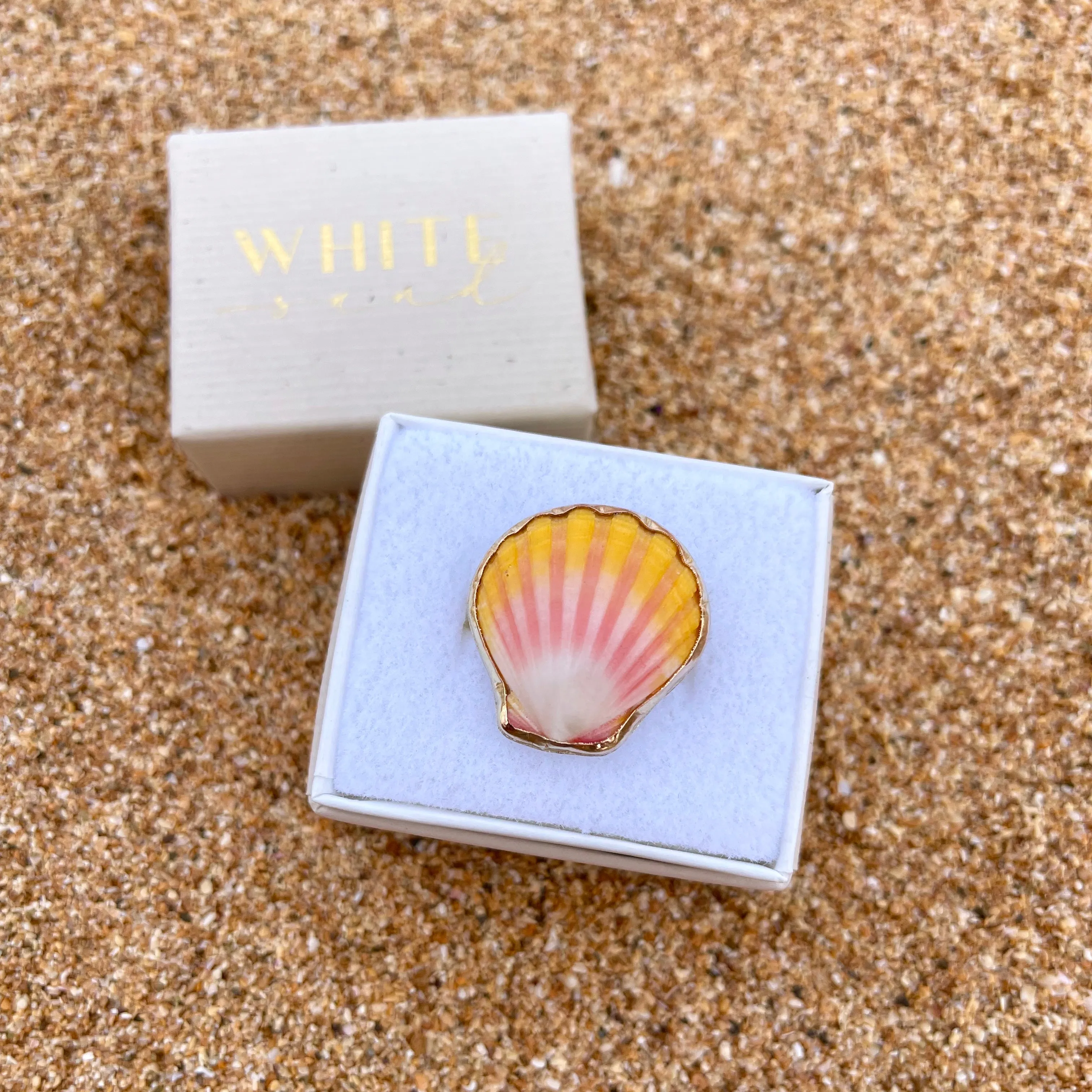 Sunrise Shell Ring in Gold Fill