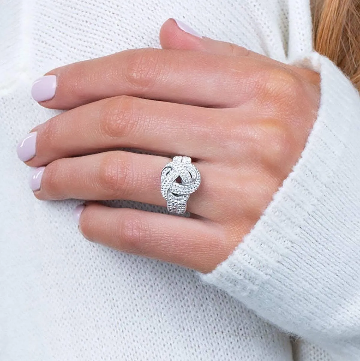 Swarovski Crystal Knot Ring