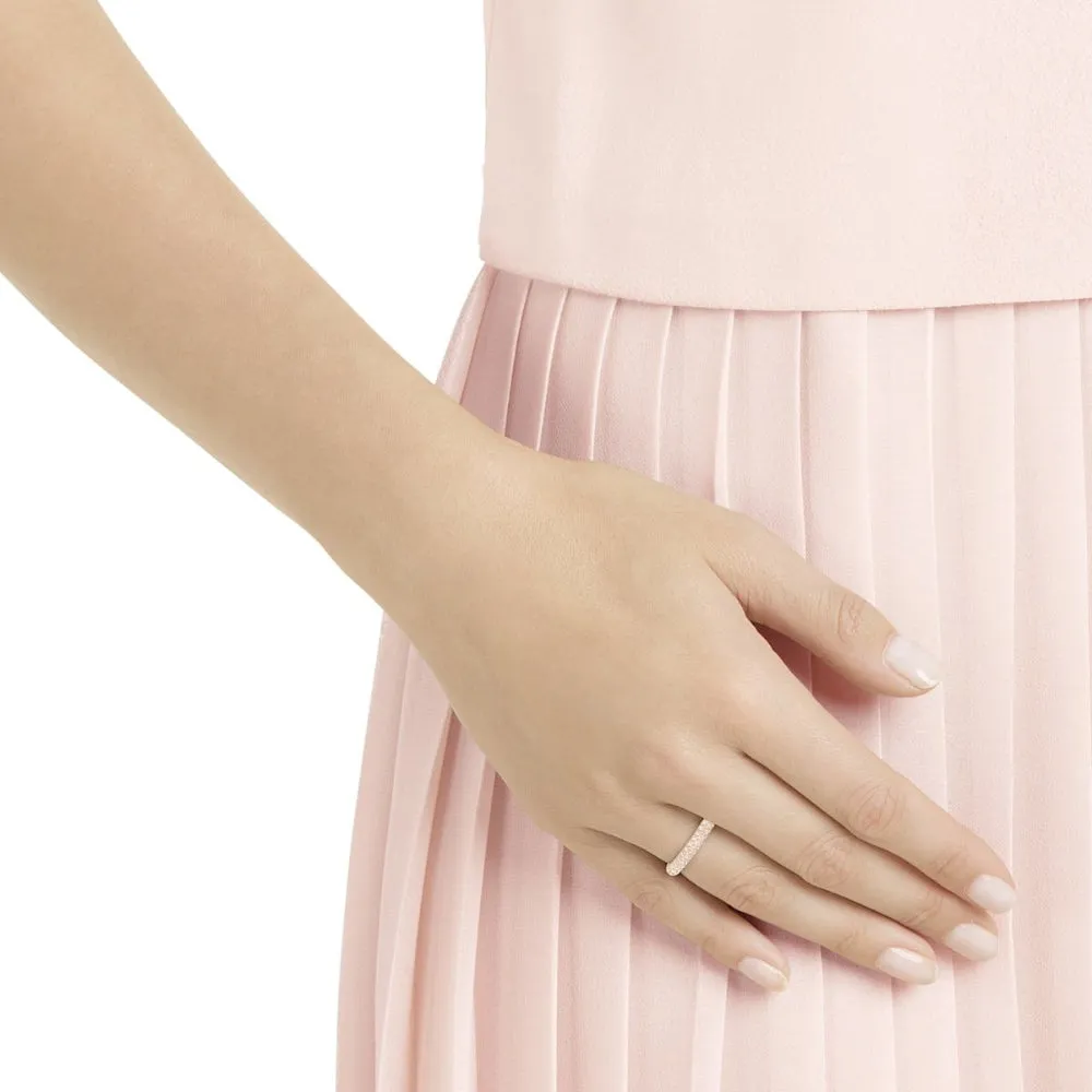 Swarovski Stone Ring Pink Rose-Gold Tone